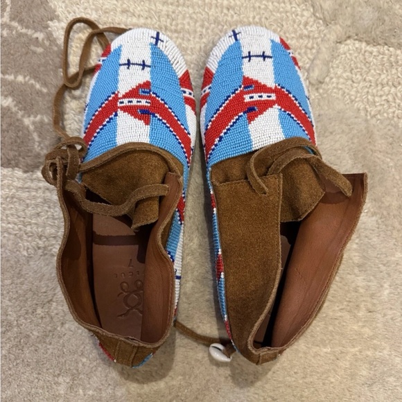Colorful Beaded Moccasins - Picture 1 of 4